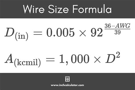 formula to calculate wire size